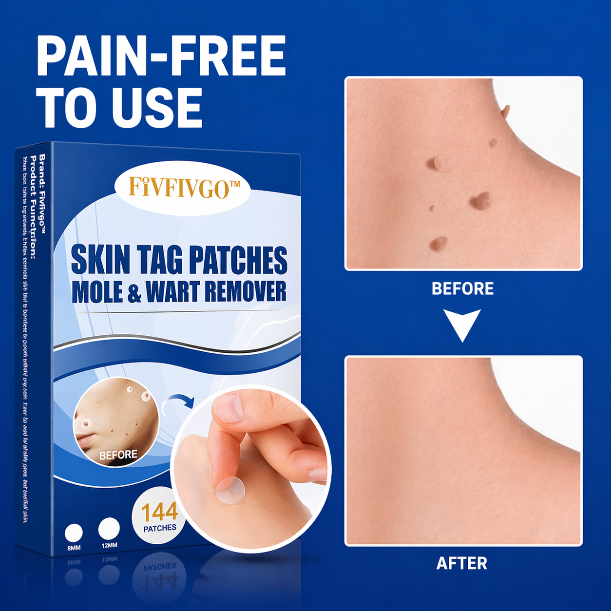 Skin Tag Removal Patches Ultra-Thin Transparent 144 Pack