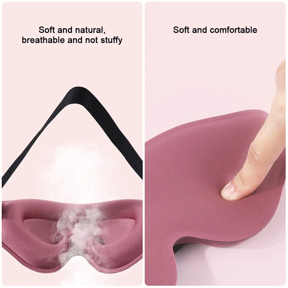 Sleep Mask 3D Contoured Light-Blocking Adjustable Strap