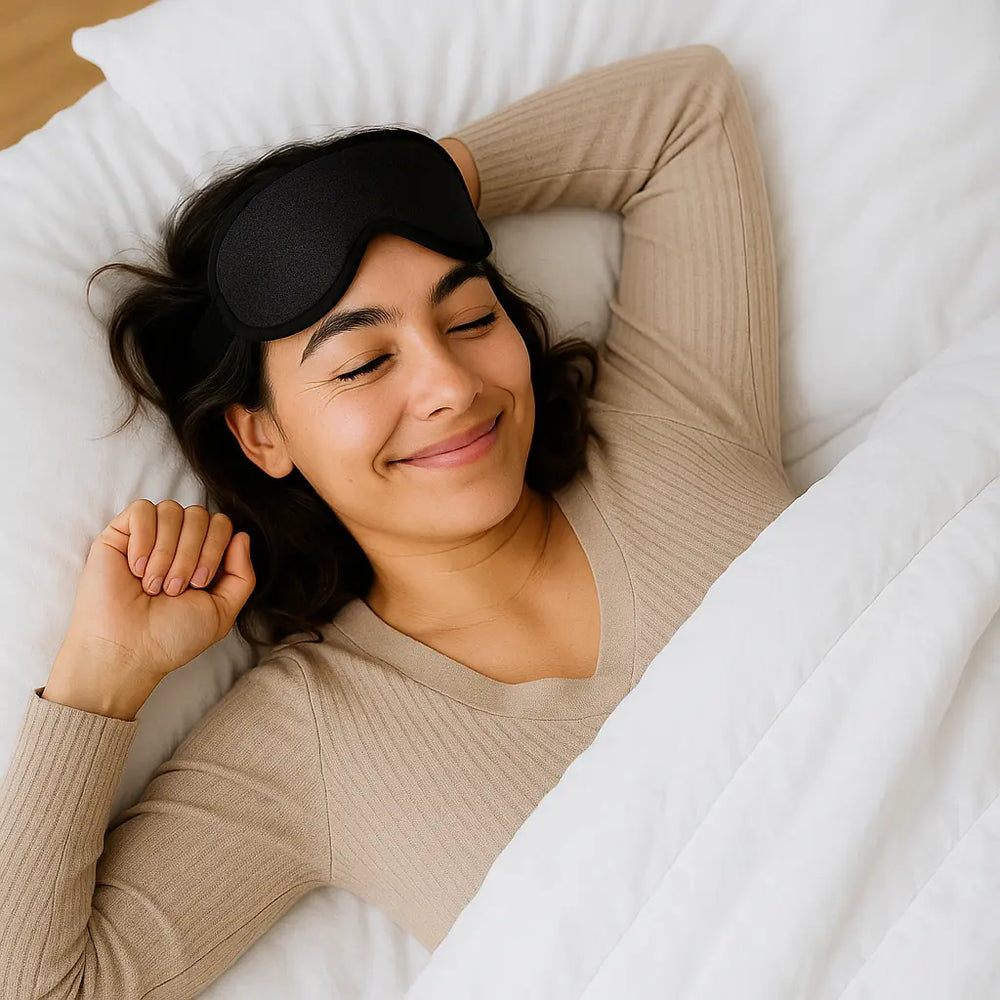 Sleep Mask 3D Contoured Light-Blocking Adjustable Strap