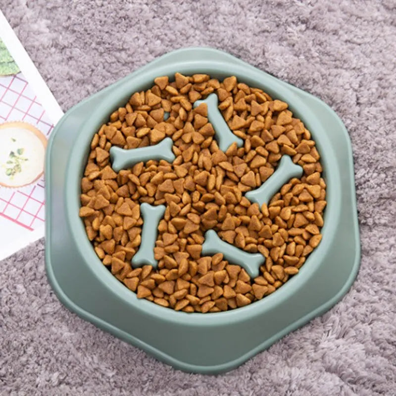 Slow Feeder Bowl Raised Silicone Ridges Dishwasher Safe