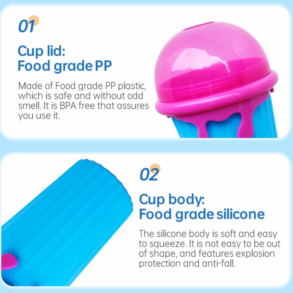 Slush Maker Cup Silicone Cooling Core Leak-Proof Dome Lid