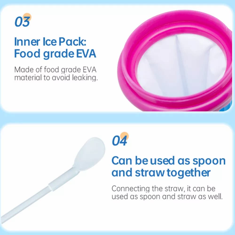 Slush Maker Cup Silicone Cooling Core Leak-Proof Dome Lid