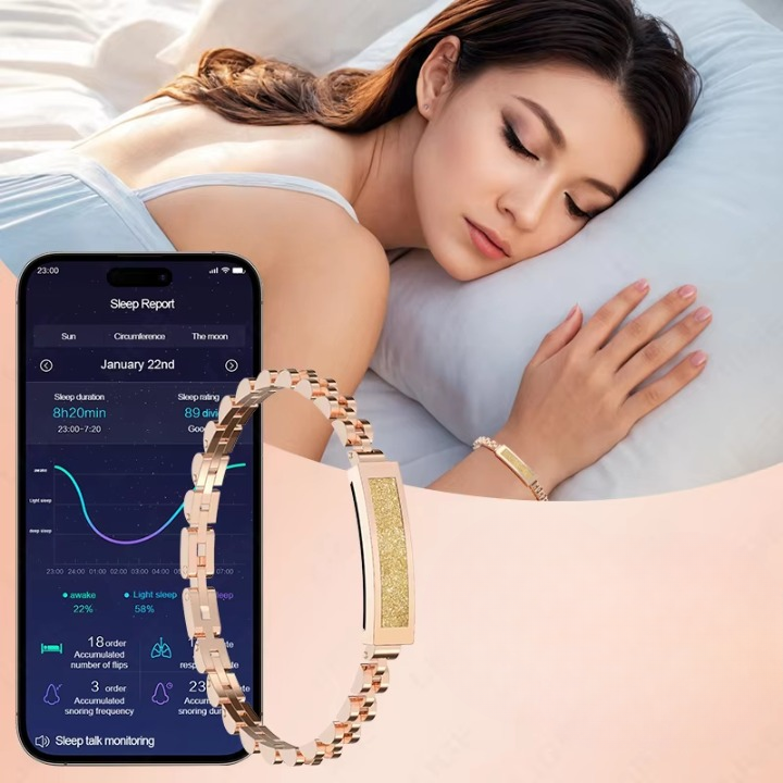 Smart Bracelet Stainless Steel Chain Activity & Sleep Tracker
