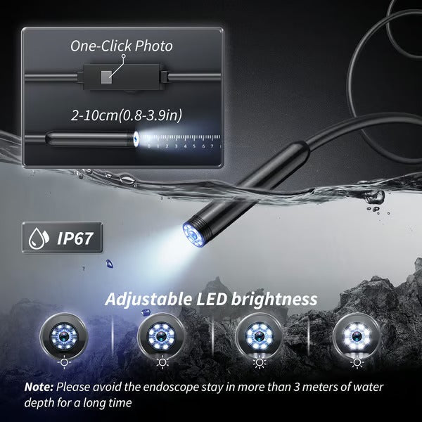 Smartphone Endoscope Camera 1080p 5m Cable Adjustable LED Lights