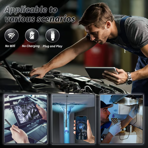 Smartphone Endoscope Camera 1080p 5m Cable Adjustable LED Lights