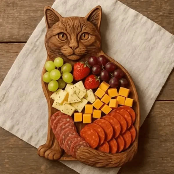 Snack & Cheese Board Animal-Shaped Solid Wood Compartmented