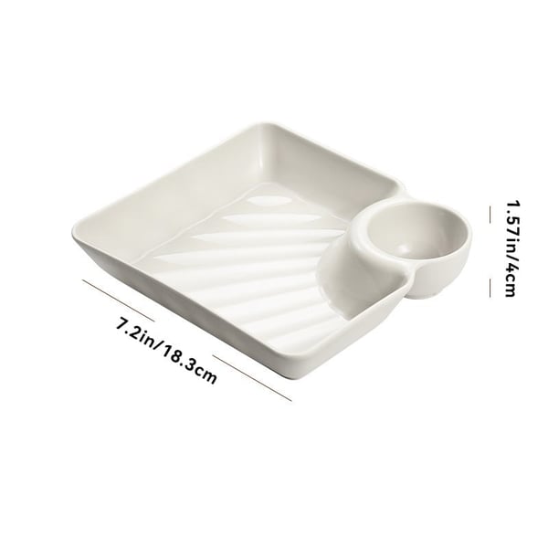 Snack & Dip Plate Integrated Sauce Compartment Stackable
