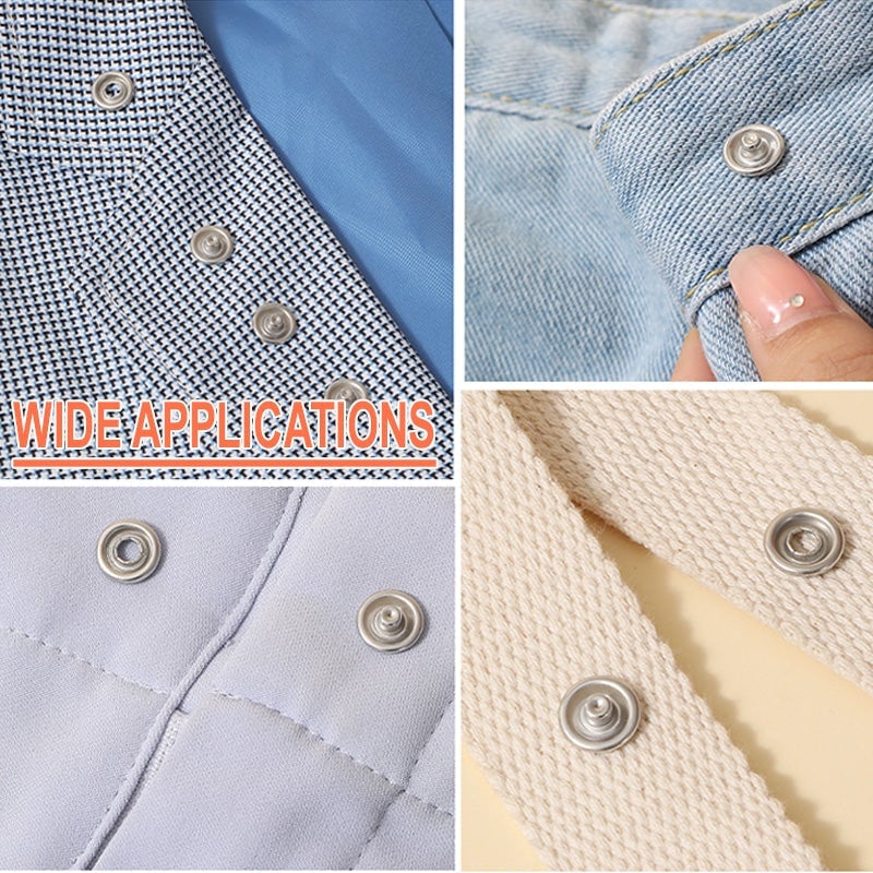 Snap Button Kit Rust-Resistant Stainless Steel Includes Pliers