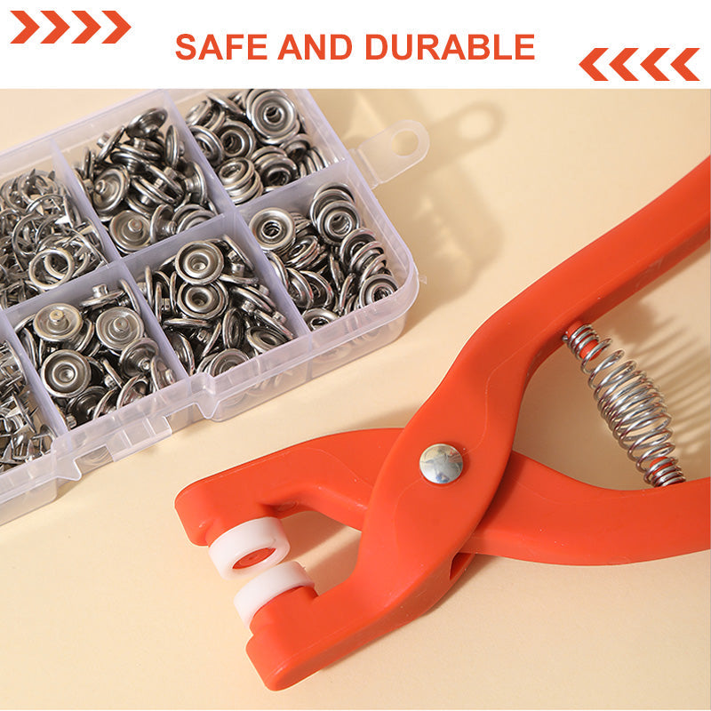 Snap Fastener Kit Stainless Steel Set of 50 Pliers Included