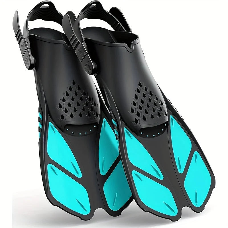 Snorkel Fins Adjustable Buckles Open Heel & Short Blade
