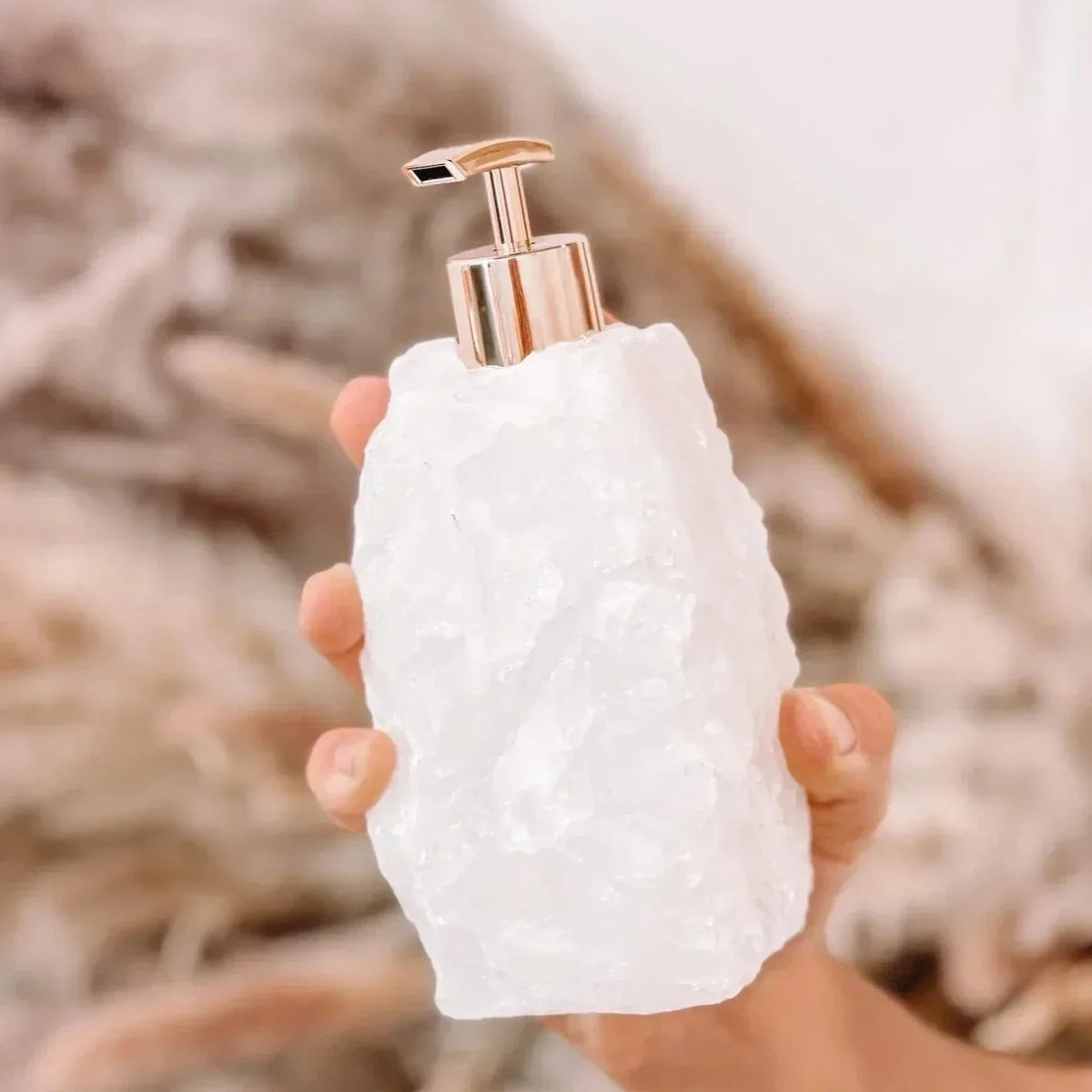 Soap Dispenser Natural Crystal Gold Pump