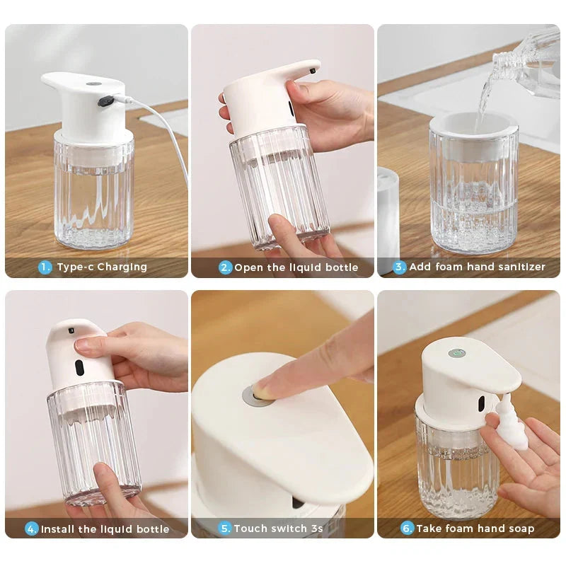 Soap Dispenser Touchless Infrared USB-C Rechargeable & Refillable