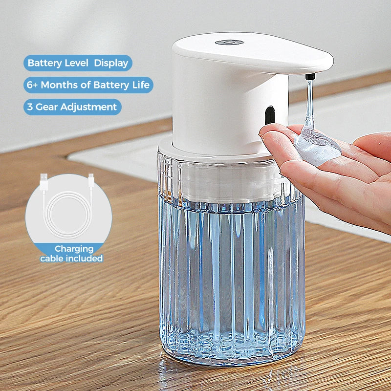 Soap Dispenser Touchless USB-C Rechargeable Transparent Reservoir