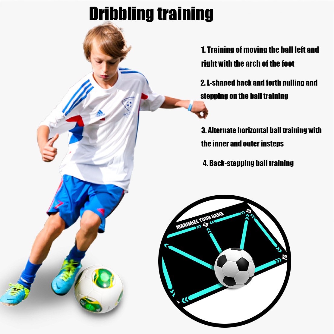 Soccer Training Mat Numbered Grid Neoprene Non-Slip
