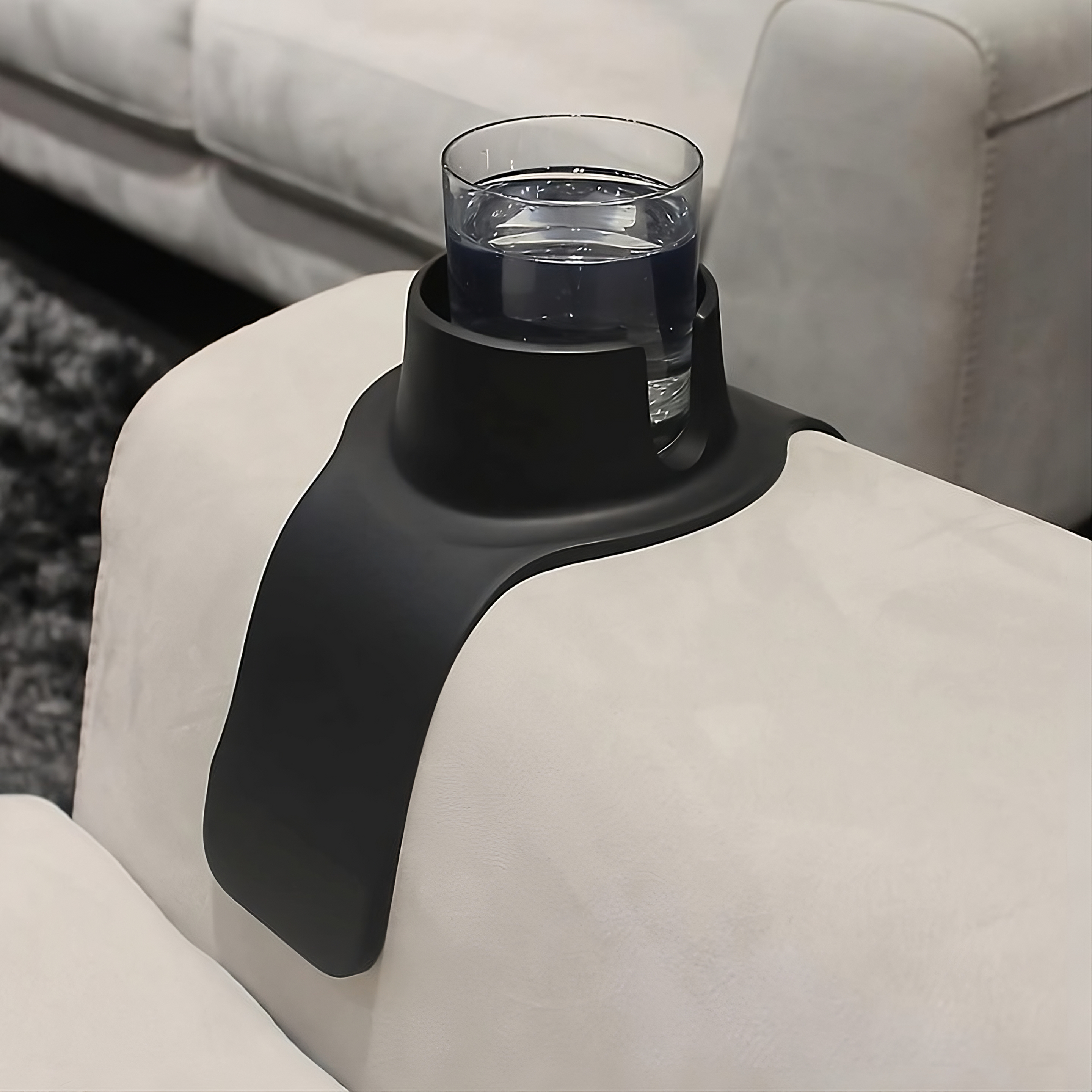 Sofa Armrest Cup Holder Silicone Non-Slip & Weighted