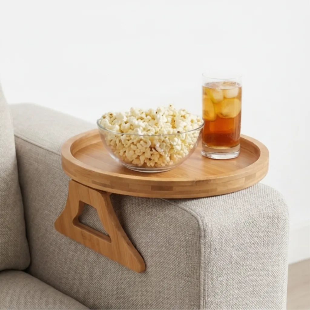 Sofa Armrest Tray Foldable Solid Wood Non-Slip