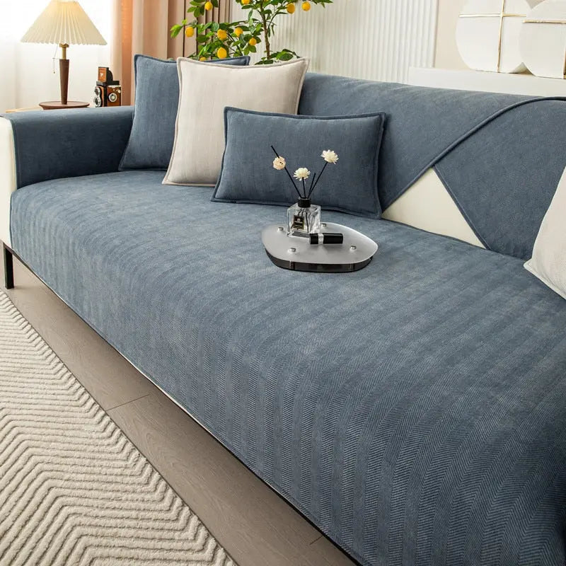 Sofa Cover Chenille Polyester Non-Slip Grip Machine Washable