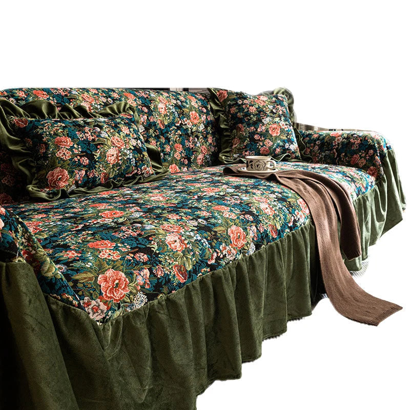 Sofa Cover Floral Pattern Breathable Machine Washable