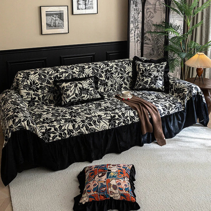 Sofa Cover Floral Pattern Breathable Machine Washable