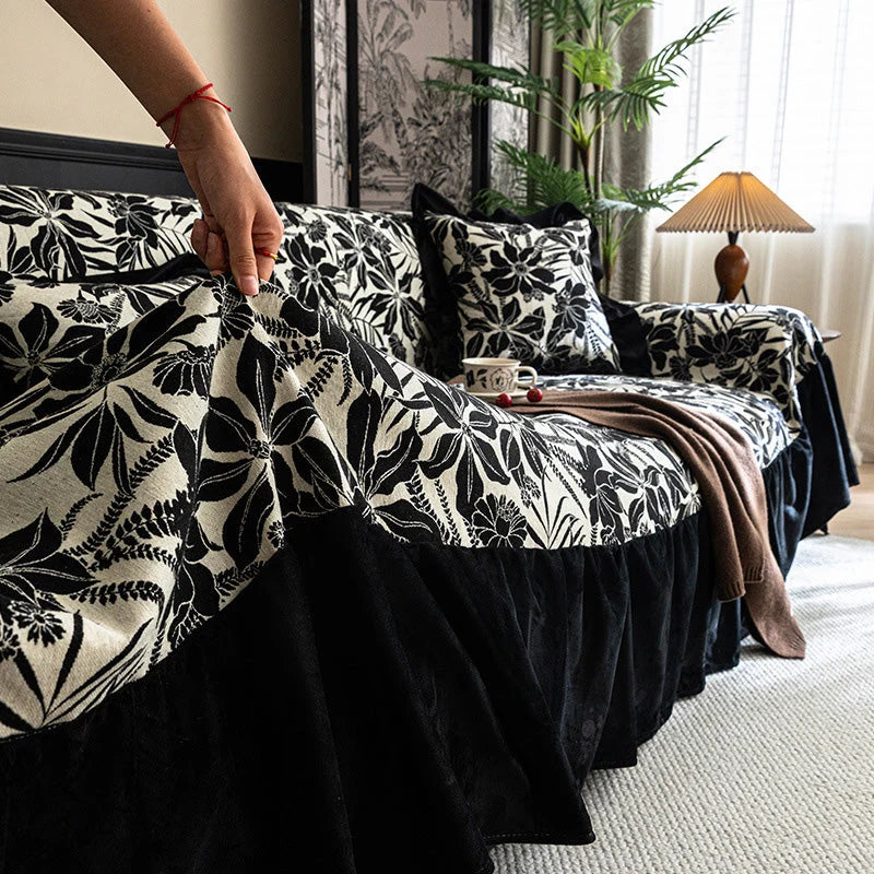 Sofa Cover Floral Pattern Breathable Machine Washable