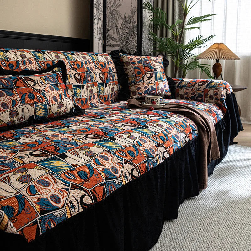 Sofa Cover Floral Pattern Breathable Machine Washable