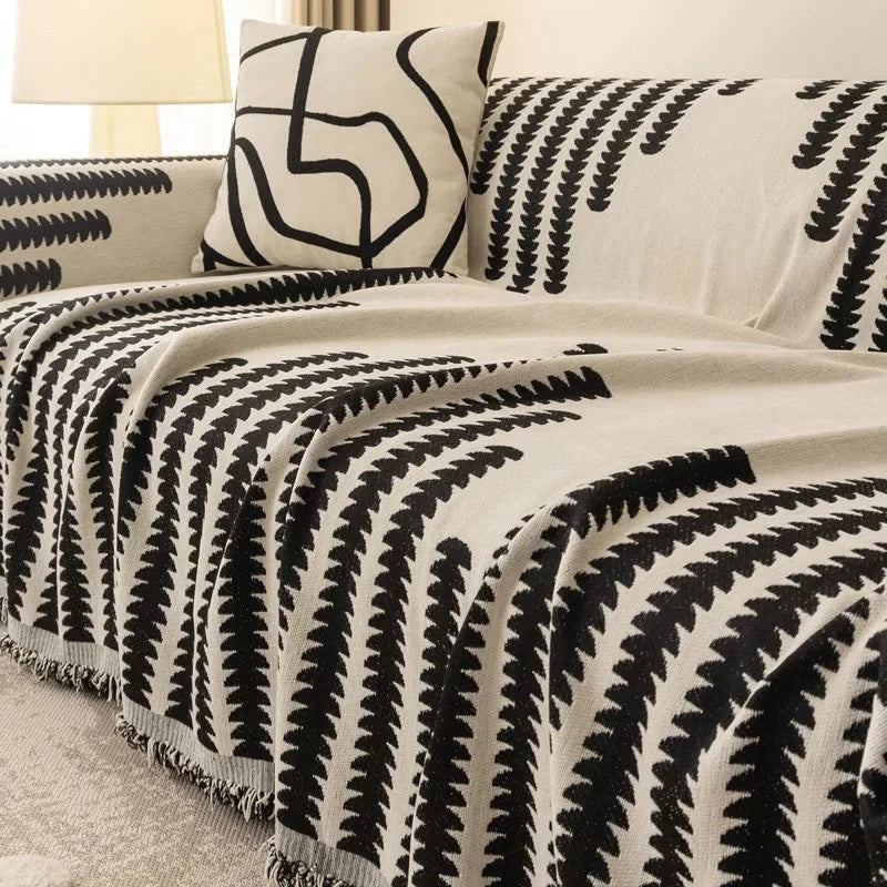 Sofa Cover Non-Slip Cotton Blend Fits Up To Four-Seater