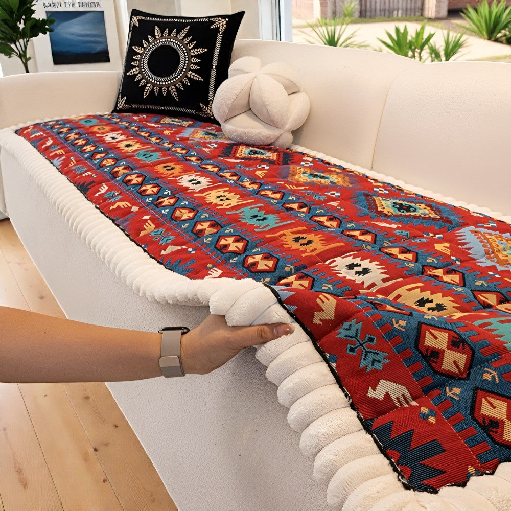 Sofa Cover Quilted Microfiber Blend Non-Slip Backing