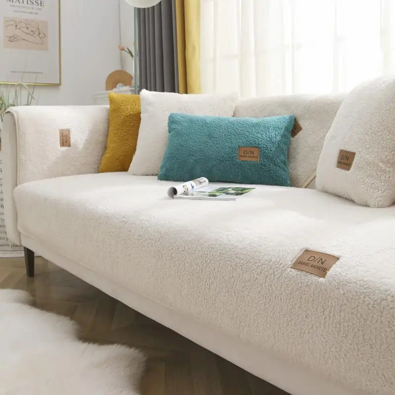 Sofa Cover Sherpa Fleece Waterproof & Non-Slip