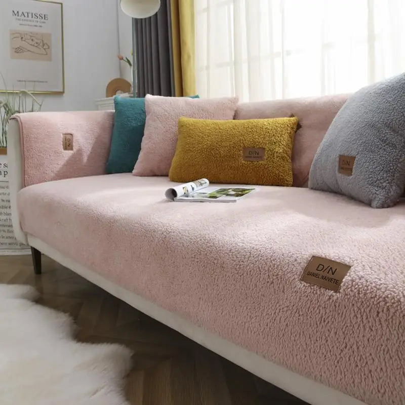 Sofa Cover Sherpa Fleece Waterproof & Non-Slip