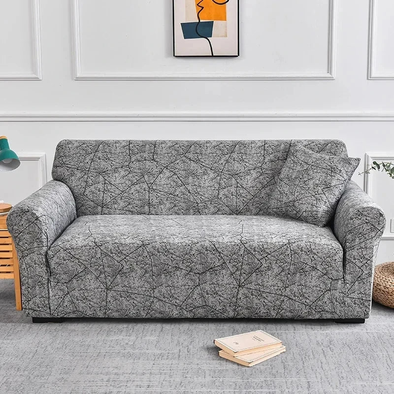 Sofa Cover Stretch Fit Floral Print Polyester & Elastane