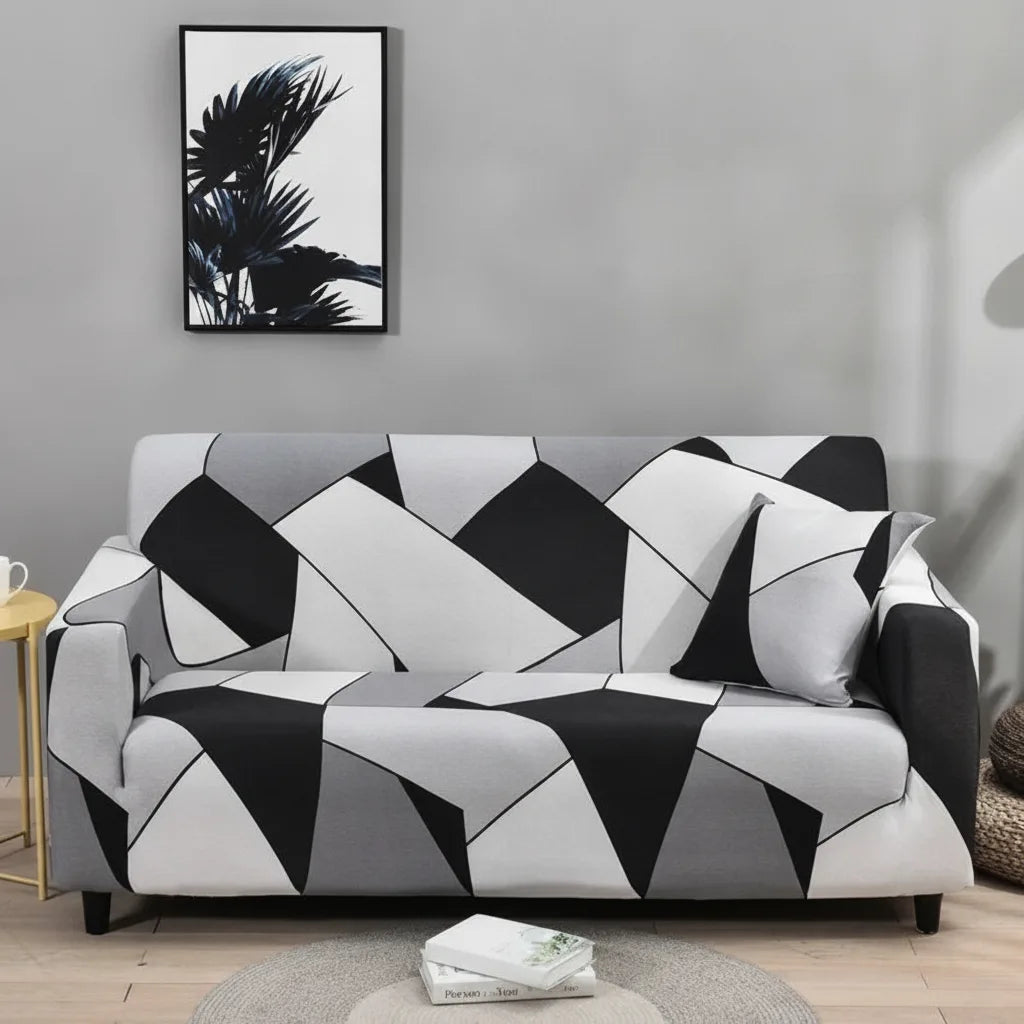 Sofa Cover Stretch Fit Floral Print Polyester & Elastane