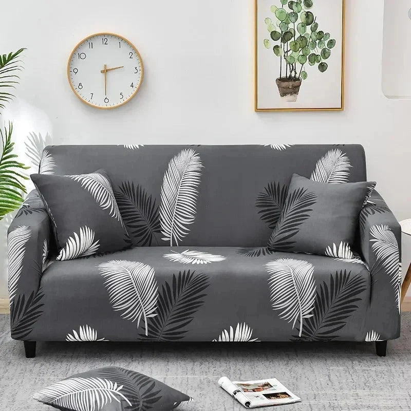 Sofa Cover Stretch Fit Floral Print Polyester & Elastane