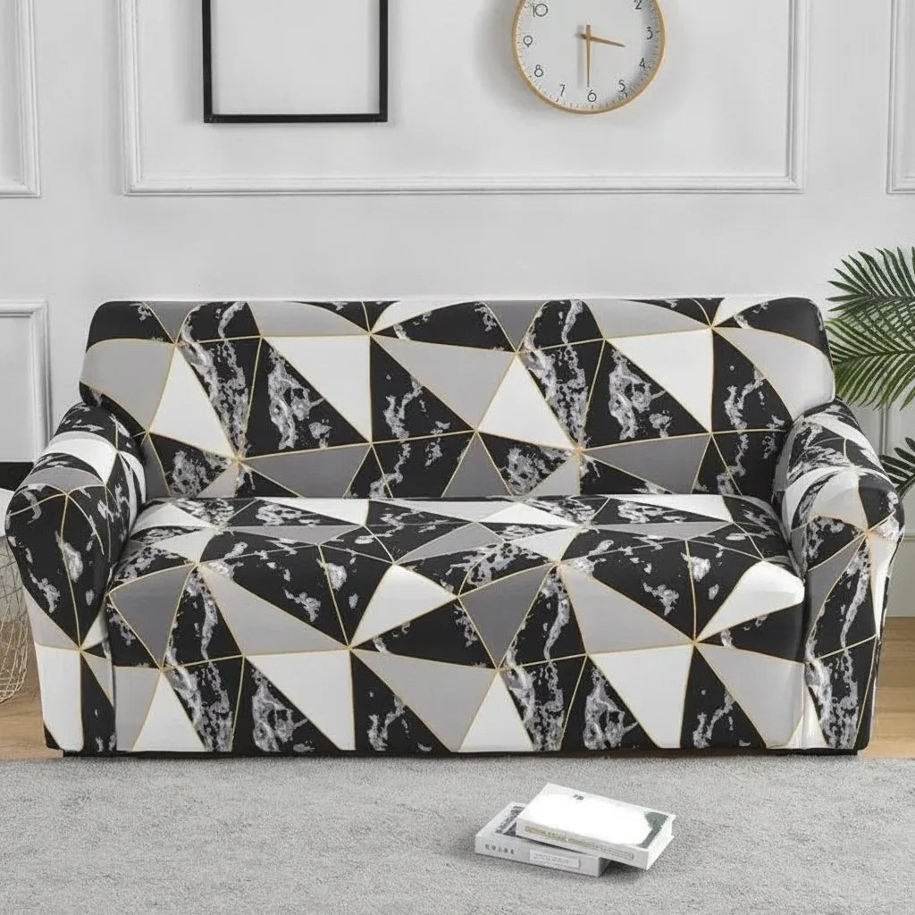 Sofa Cover Stretch Fit Floral Print Polyester & Elastane