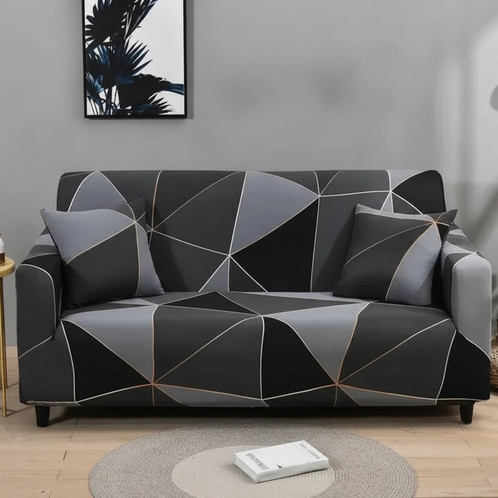 Sofa Cover Stretch Fit Floral Print Polyester & Elastane