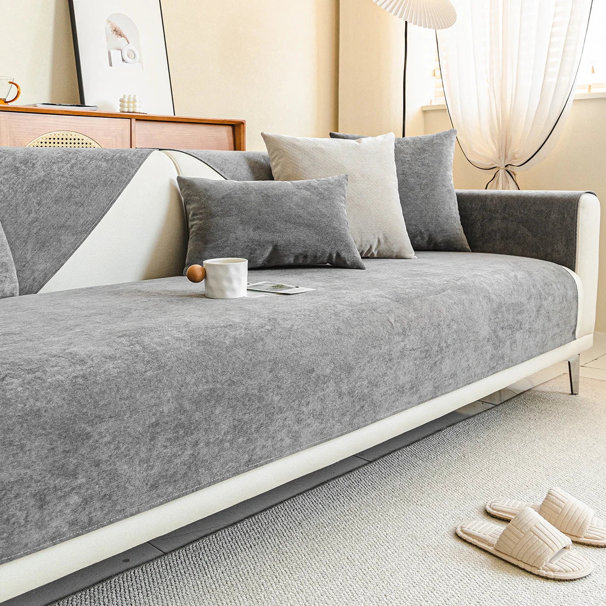 Sofa Protector Scratch-Resistant Machine Washable Recyclable Fabric