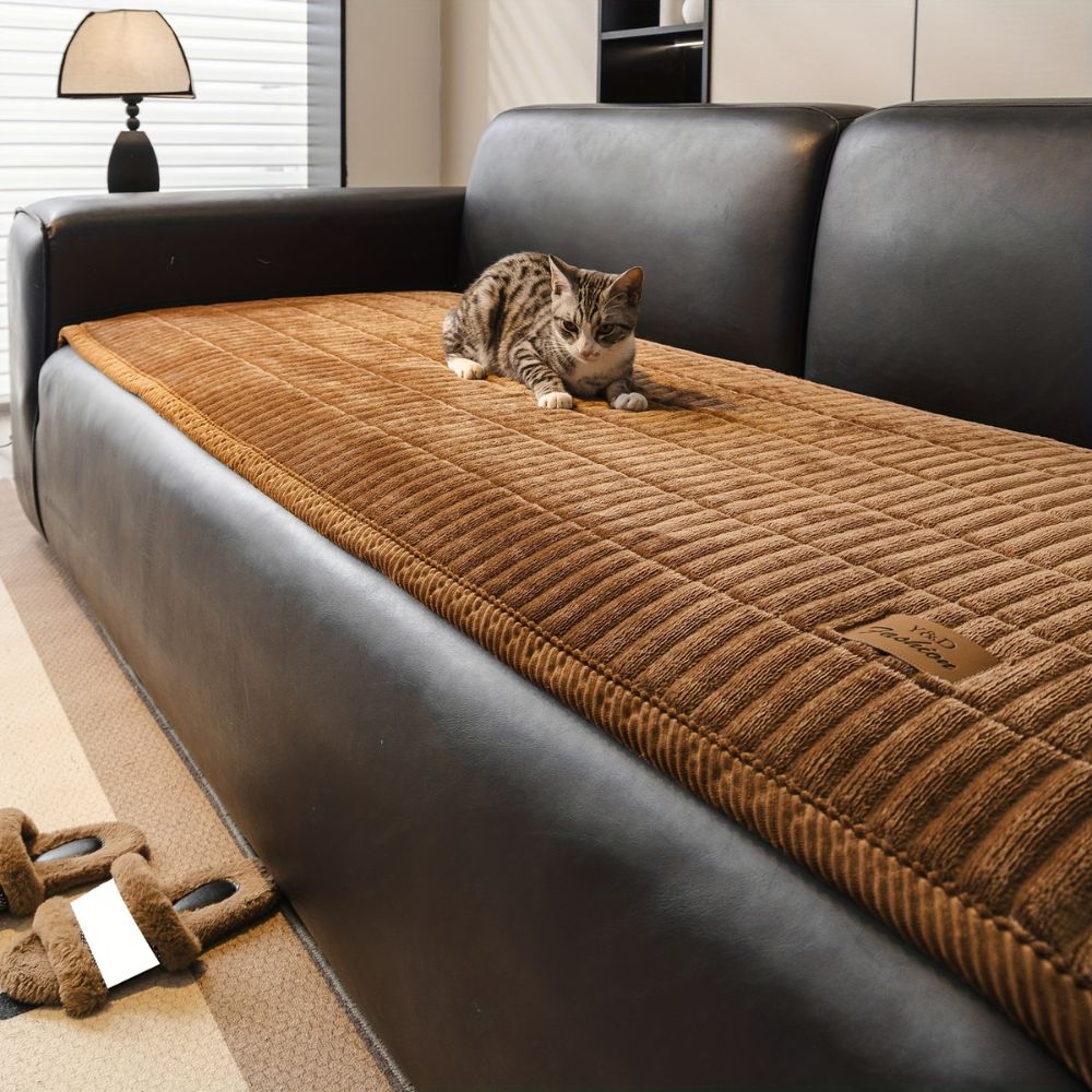 Sofa Seat Cover Quilted Microfiber Non-Slip Pet Hair Protection