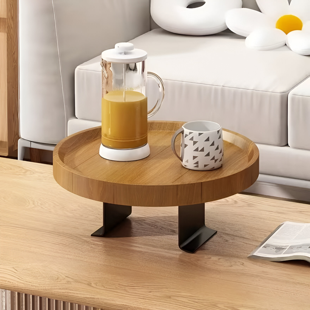 Sofa Side Table Clip-On Wood Top Tool-Free