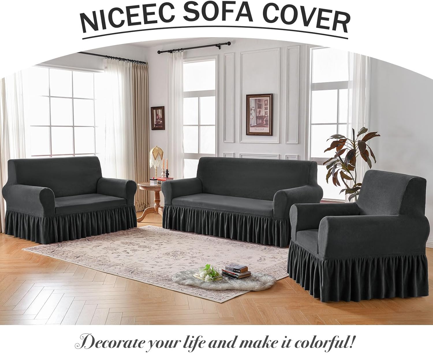 Sofa Slipcover Cloud-Soft Stretch & Anti-Slip Machine Washable
