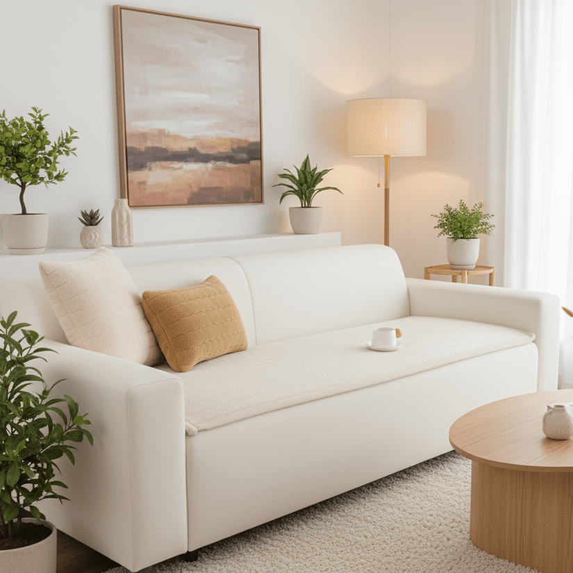 Sofa Slipcover Non-Slip Backing Soft Polyester Machine Washable