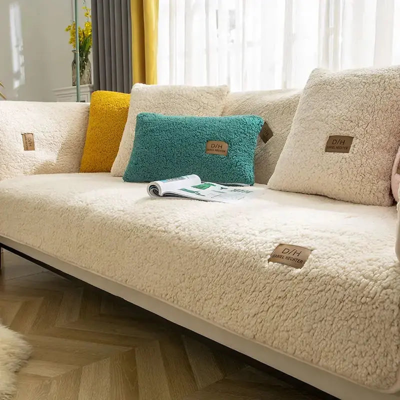 Sofa Slipcover Soft Wool Non-Slip Stain Resistant