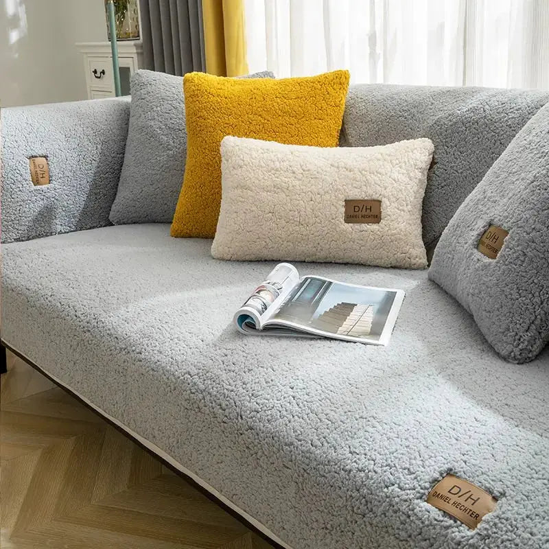 Sofa Slipcover Soft Wool Non-Slip Stain Resistant