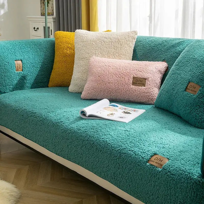 Sofa Slipcover Soft Wool Non-Slip Stain Resistant