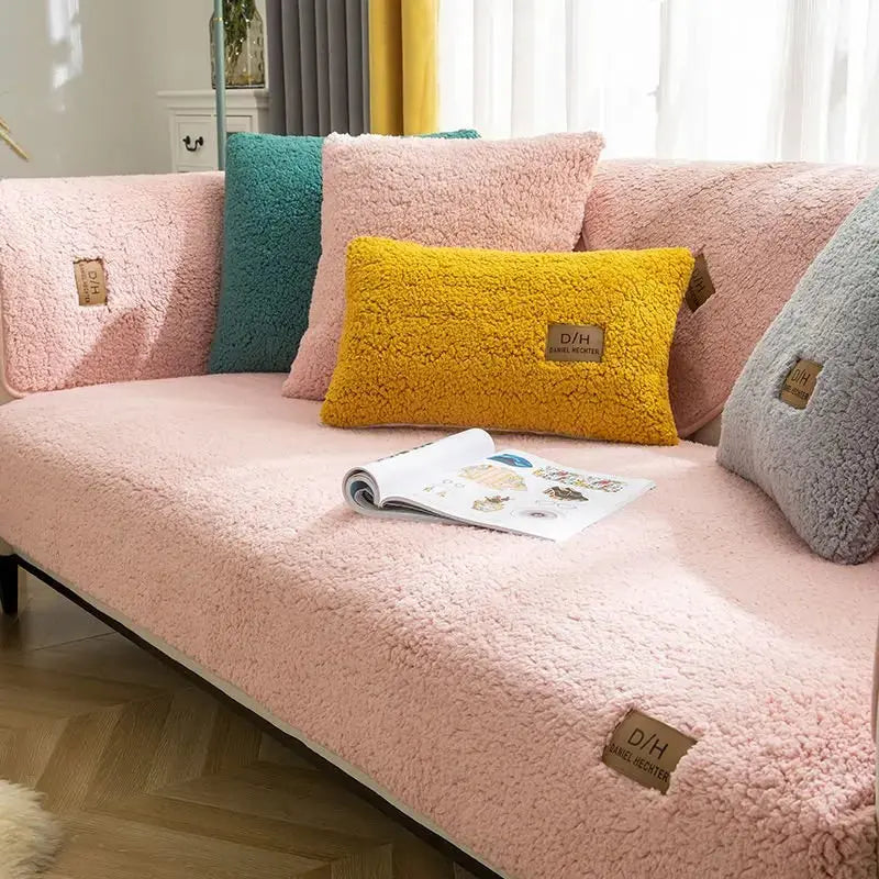 Sofa Slipcover Soft Wool Non-Slip Stain Resistant