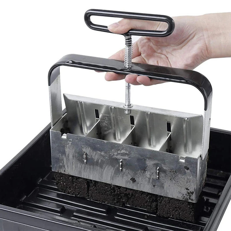 Soil Block Press Stainless Steel Manual & Plastic-Free