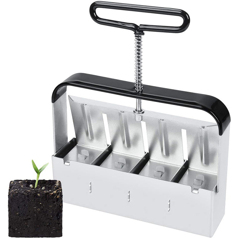 Soil Block Press Stainless Steel Manual Plastic Free