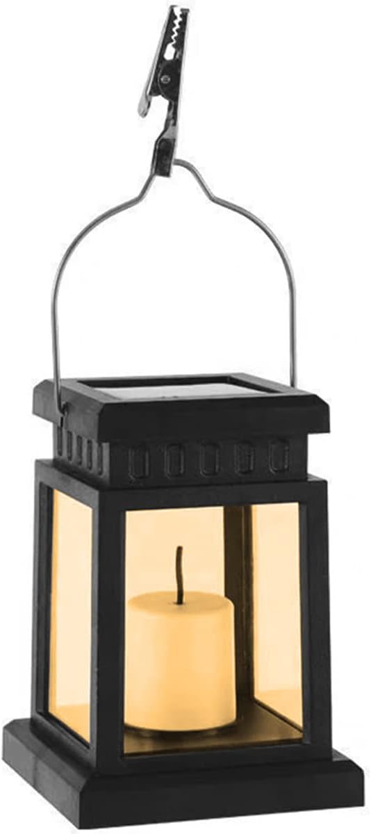 Solar Candle Lantern Warm White Flicker Solar-Powered Weatherproof