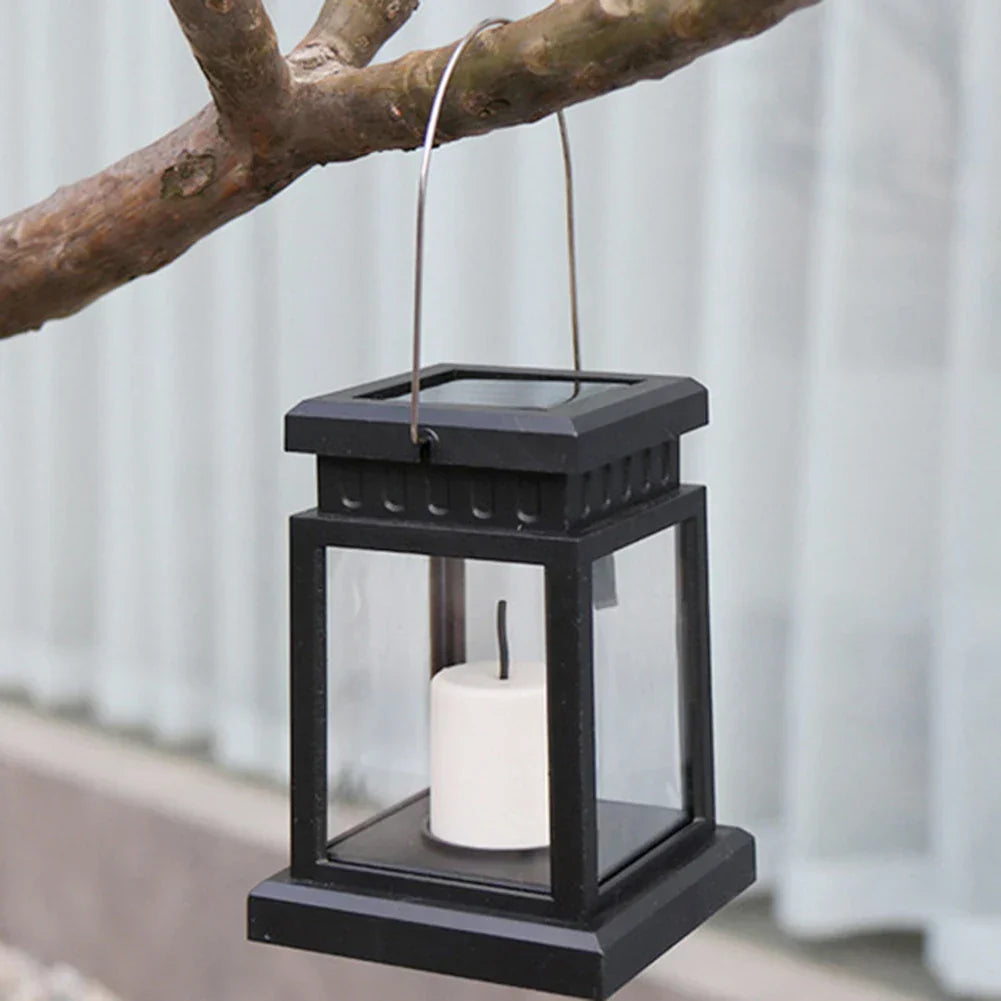 Solar Candle Lantern Warm White Flicker Solar-Powered Weatherproof