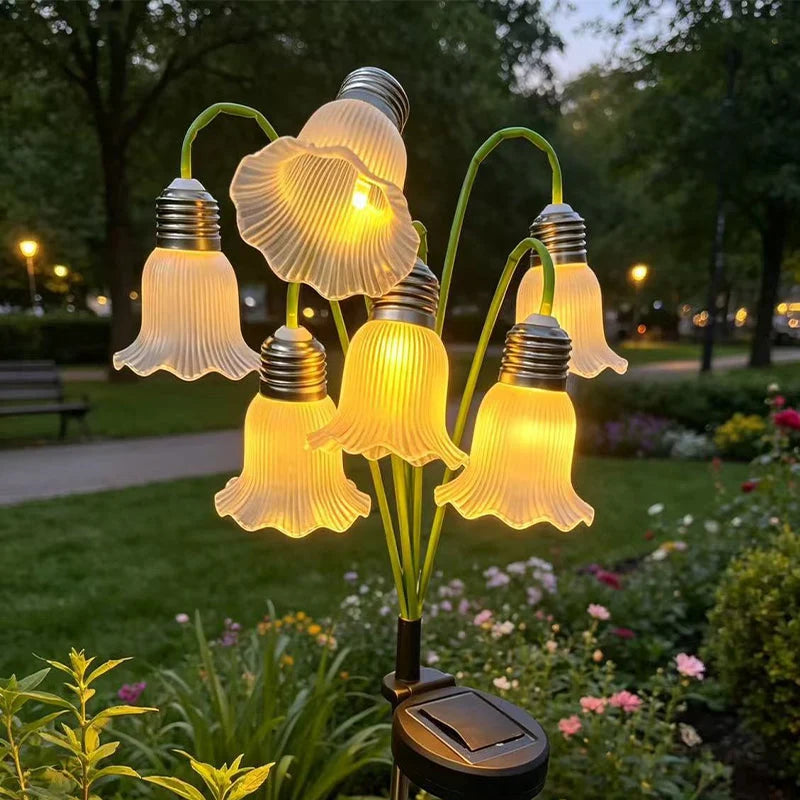 Solar Flower Lamp Automatic Dusk To Dawn Weatherproof