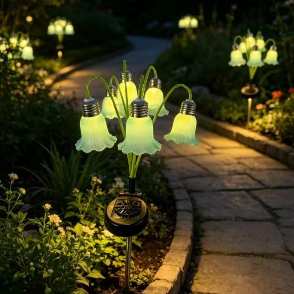 Solar Flower Lamp Automatic Dusk To Dawn Weatherproof