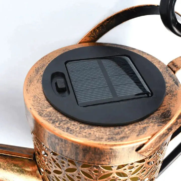 Solar Garden Lamp Watering Can Design Rain Sound